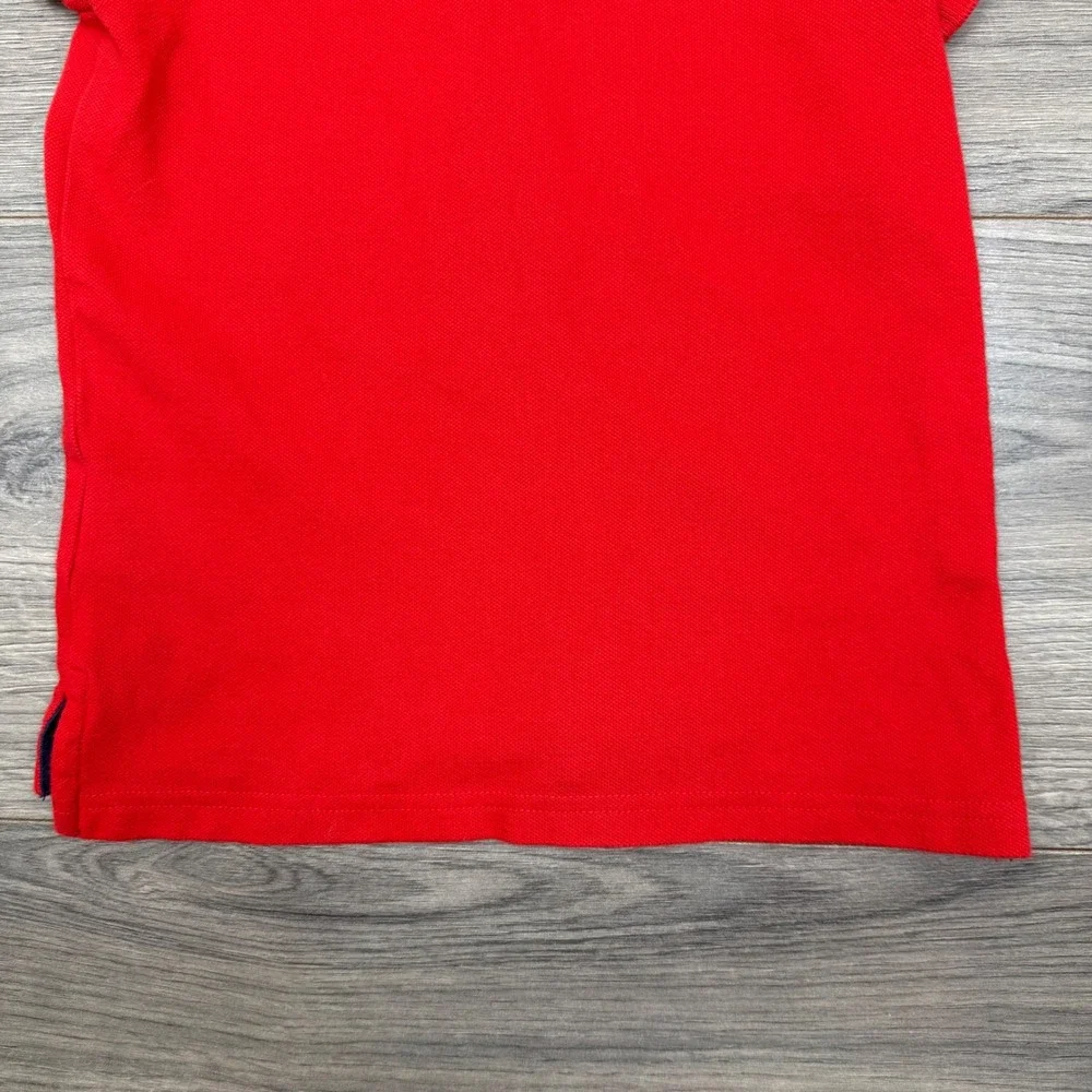 Kids Ralph Lauren‎ Red Short Sleeve Polo Shirt Navy Embroidered Pony Logo Size 5